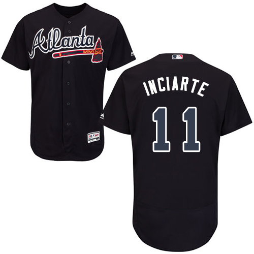 Braves #11 Ender Inciarte Navy Blue Flexbase Authentic Collection Stitched MLB Jersey